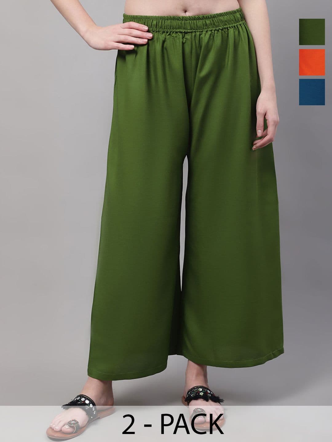 Valles365 by S.C. Women 3 Flared Ethnic Palazzos - view 1