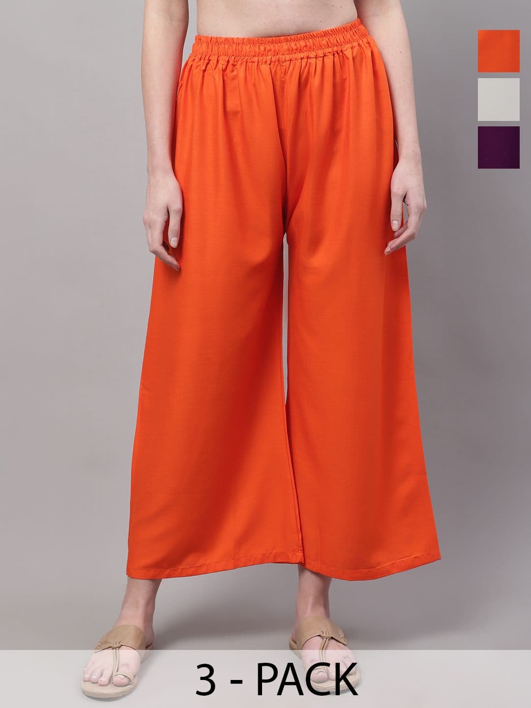 Valles365 by S.C. Women 3 Flared Ethnic Palazzos - view 1