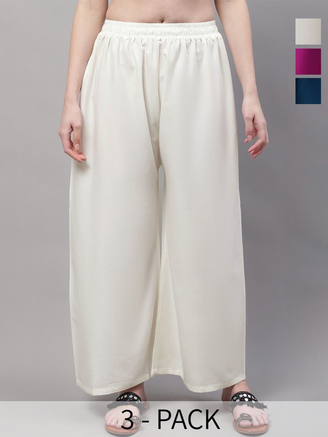 Valles365 by S.C. Women 3 Flared Ethnic Palazzos - view 1
