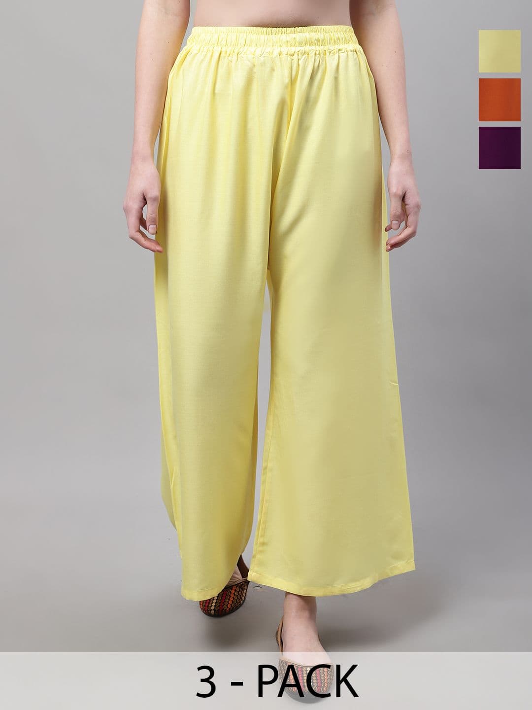 Valles365 by S.C. Women 3 Flared Ethnic Palazzos - view 1