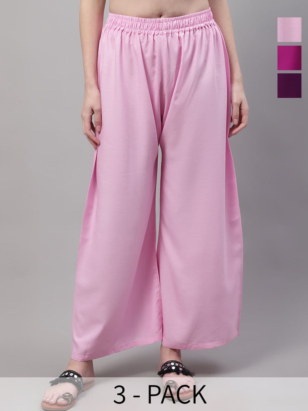 Valles365 by S.C. Women 3 Flared Ethnic Palazzos - view 1