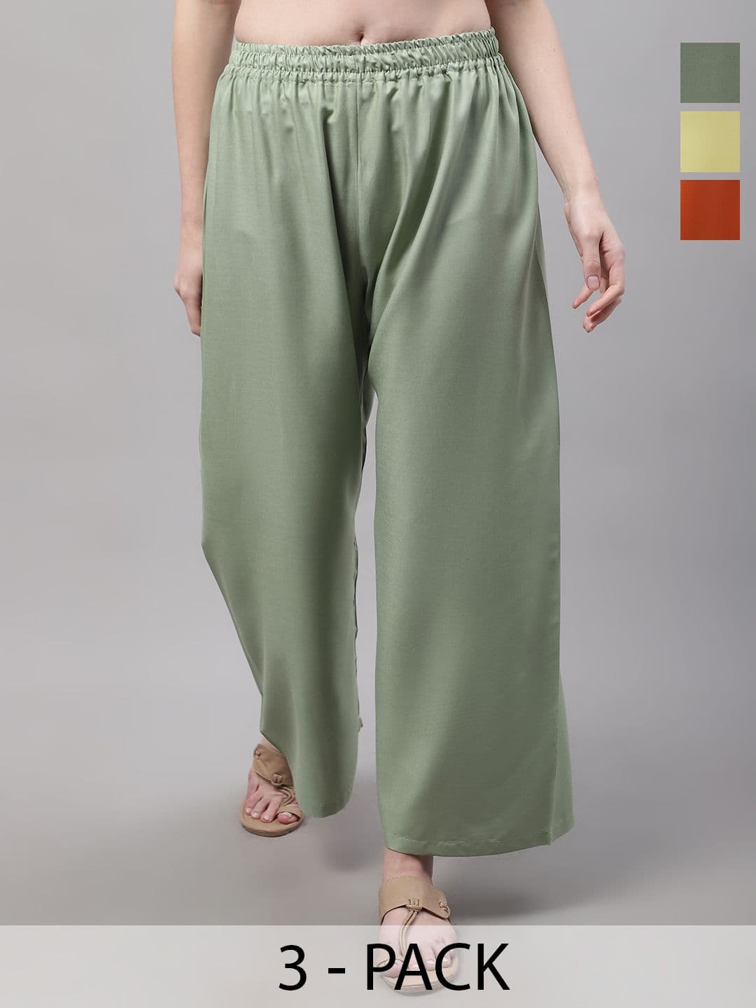 Valles365 by S.C. Women 3 Flared Ethnic Palazzos - view 1