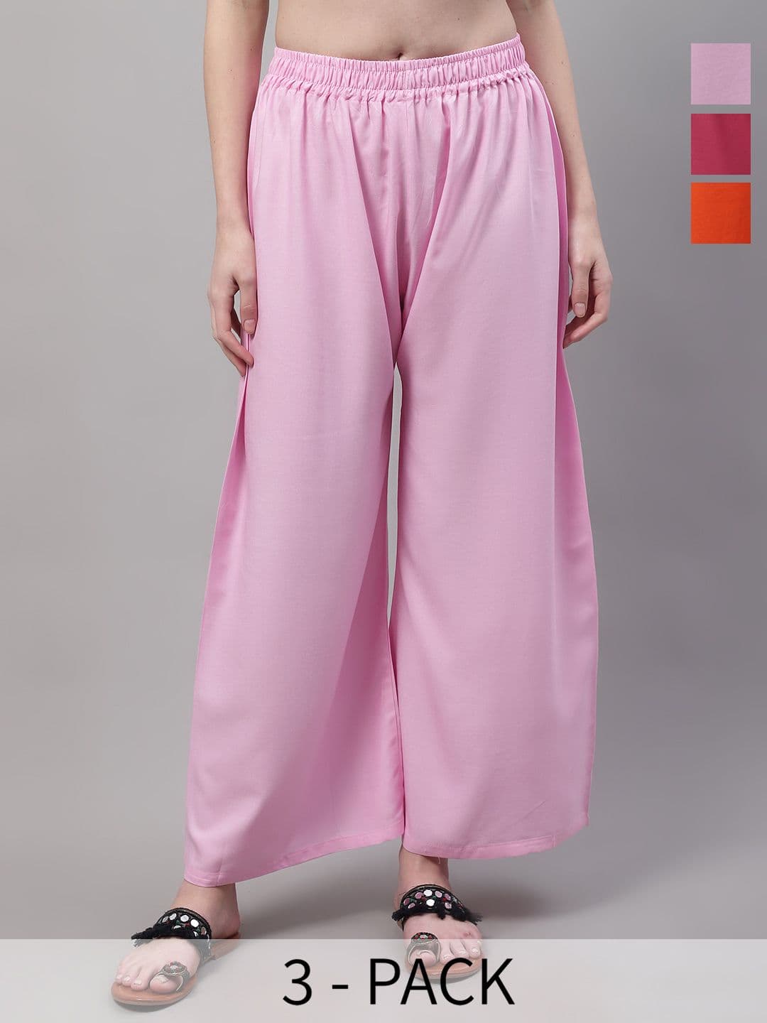 Valles365 by S.C. Women 3 Flared Ethnic Palazzos - view 1