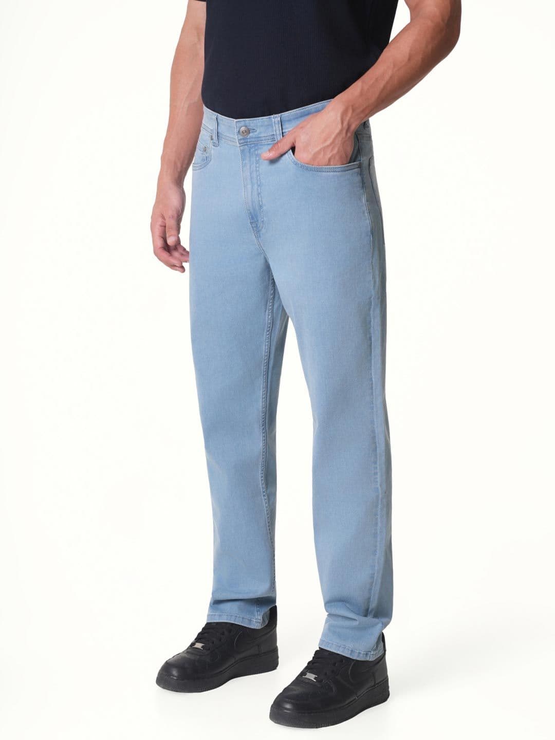 The Pant Project Men Halo Blue Relaxed-Fit Mid-Rise Stretchable Jeans - view 1