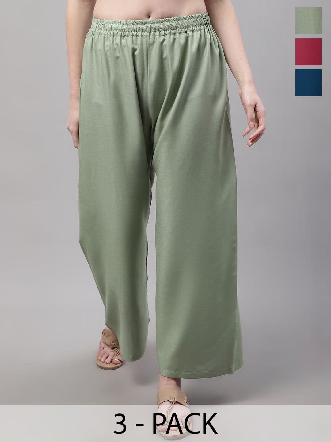 Valles365 by S.C. Women 3 Flared Ethnic Palazzos - view 1