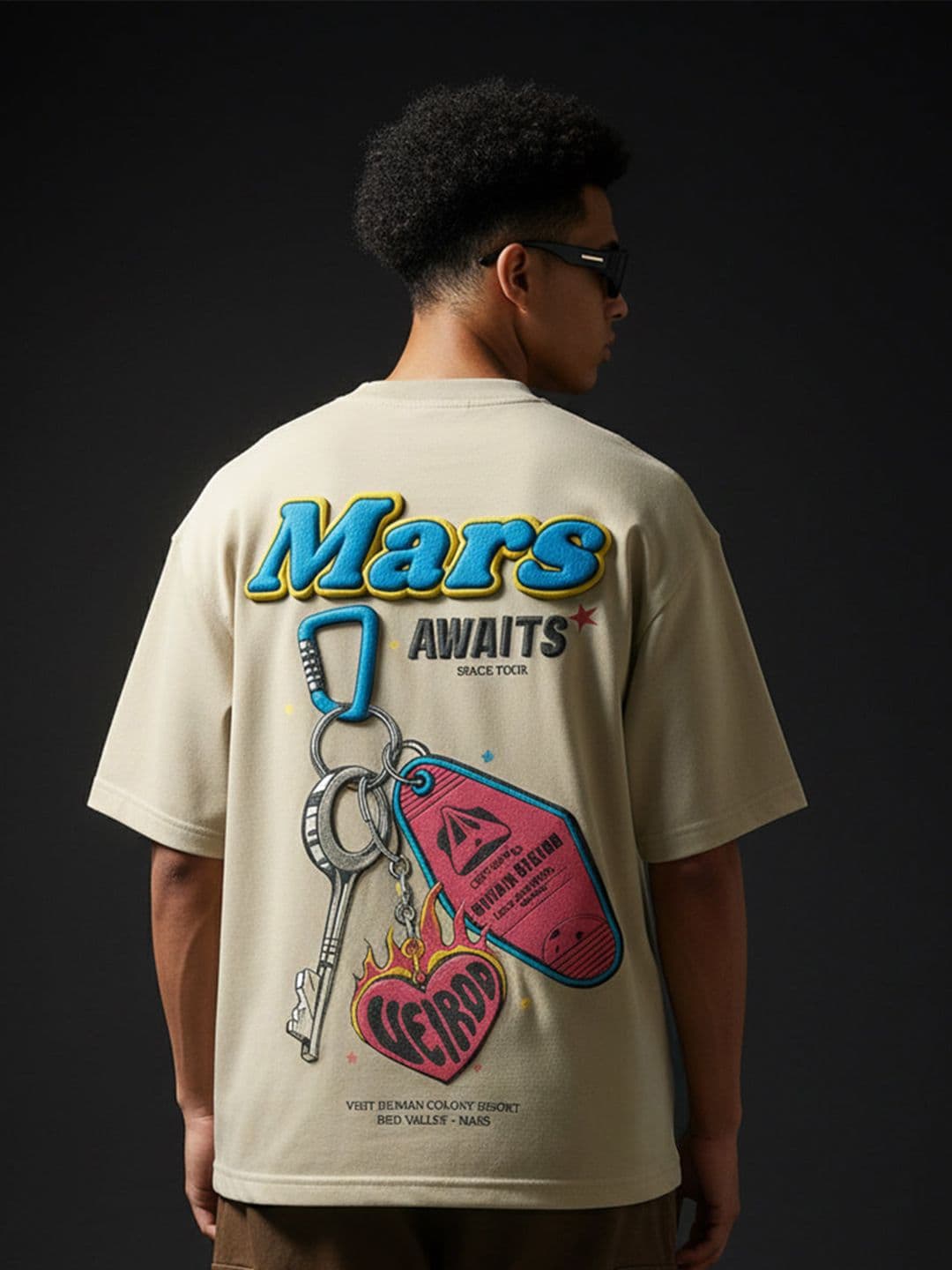VEIRDO Men Graphic Printed Round Neck Cotton Oversized T-shirt - view 1
