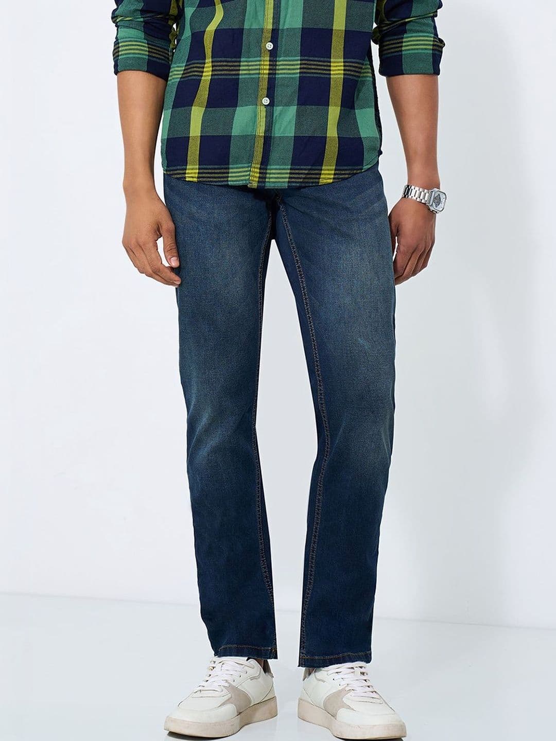 SF JEANS by Pantaloons Men Straight Fit Mid-Rise Light Fade Jeans - view 1