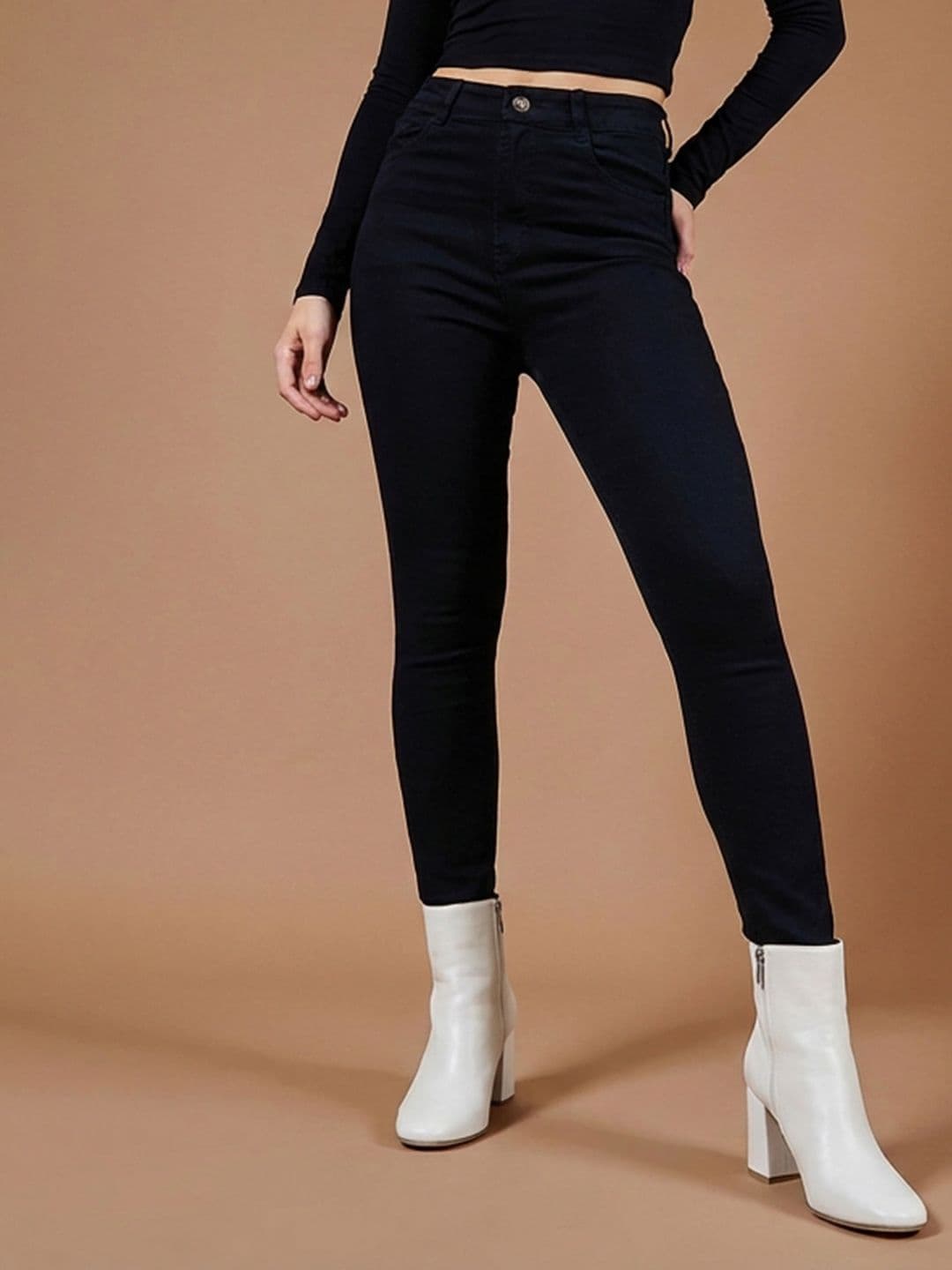 Roadster Women Skinny Fringed Detailing High Rise Stretchable Denim Jeans - view 1