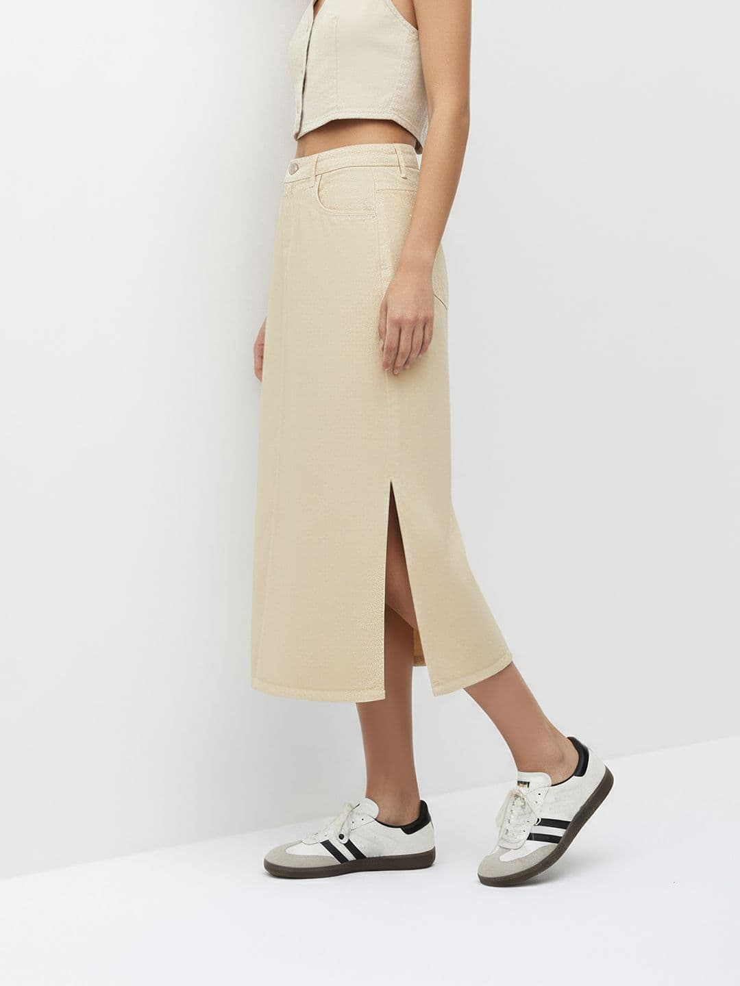 The Roadster Life Co. Women Straight Pure Cotton Denim Skirts - view 1