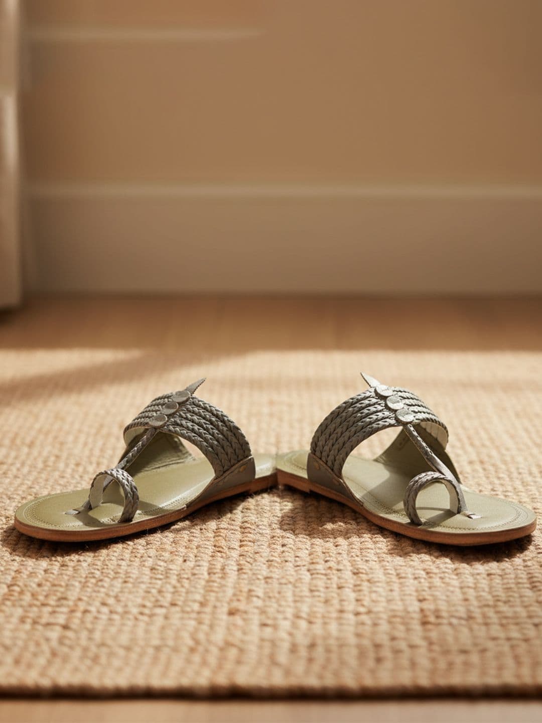 KORAKARI Men Leather Kolhapuri Flat Sandals - view 1