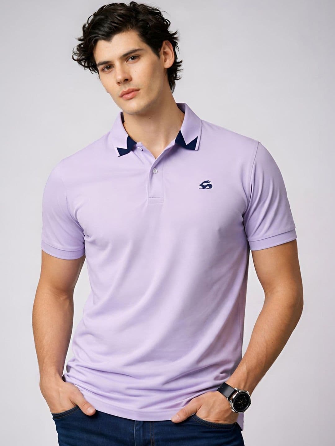 ADRO Men Brand Logo Polo Collar T-shirt - view 1
