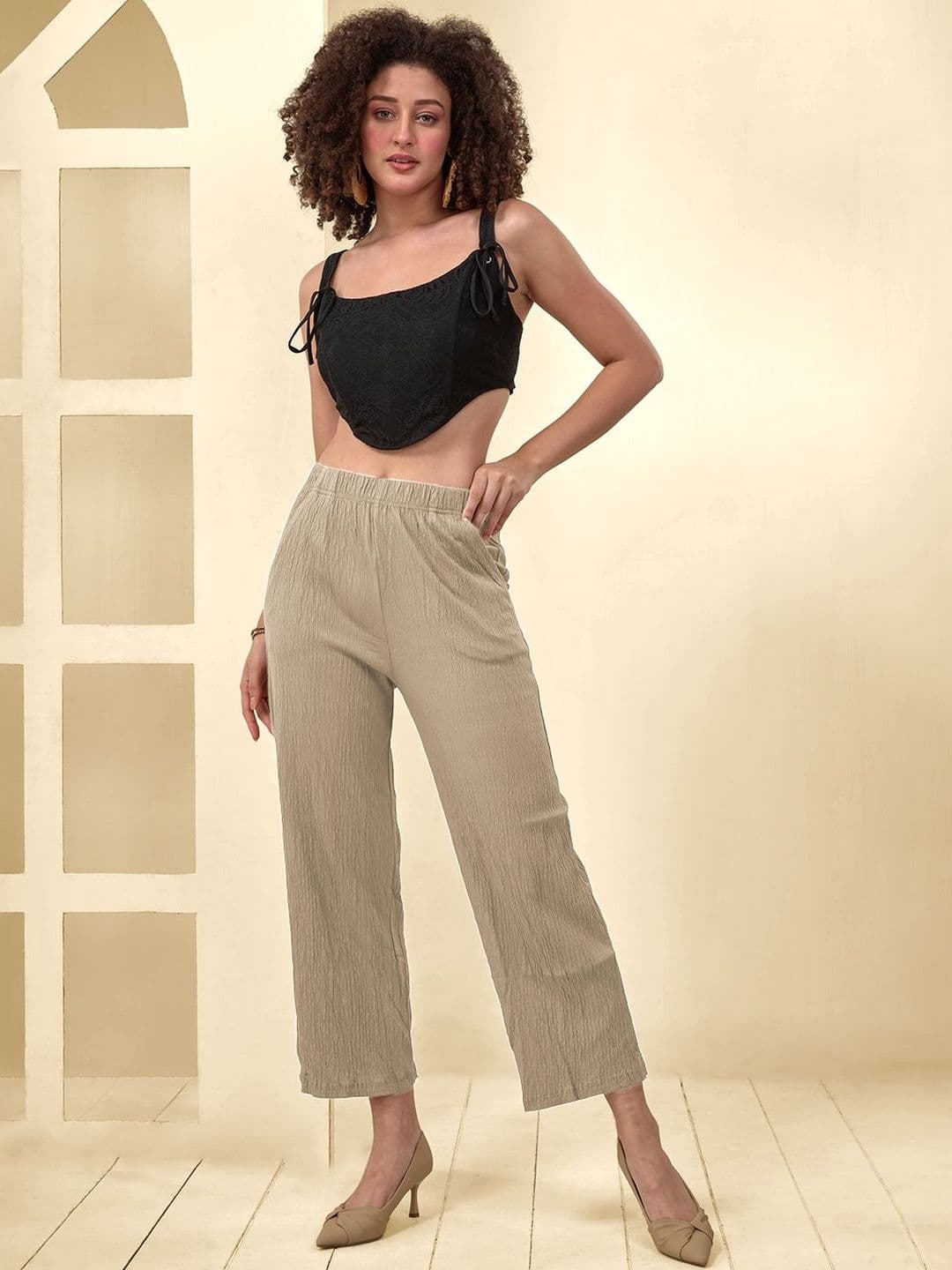 LYRA Women Knitted Cropped Palazzos - view 1