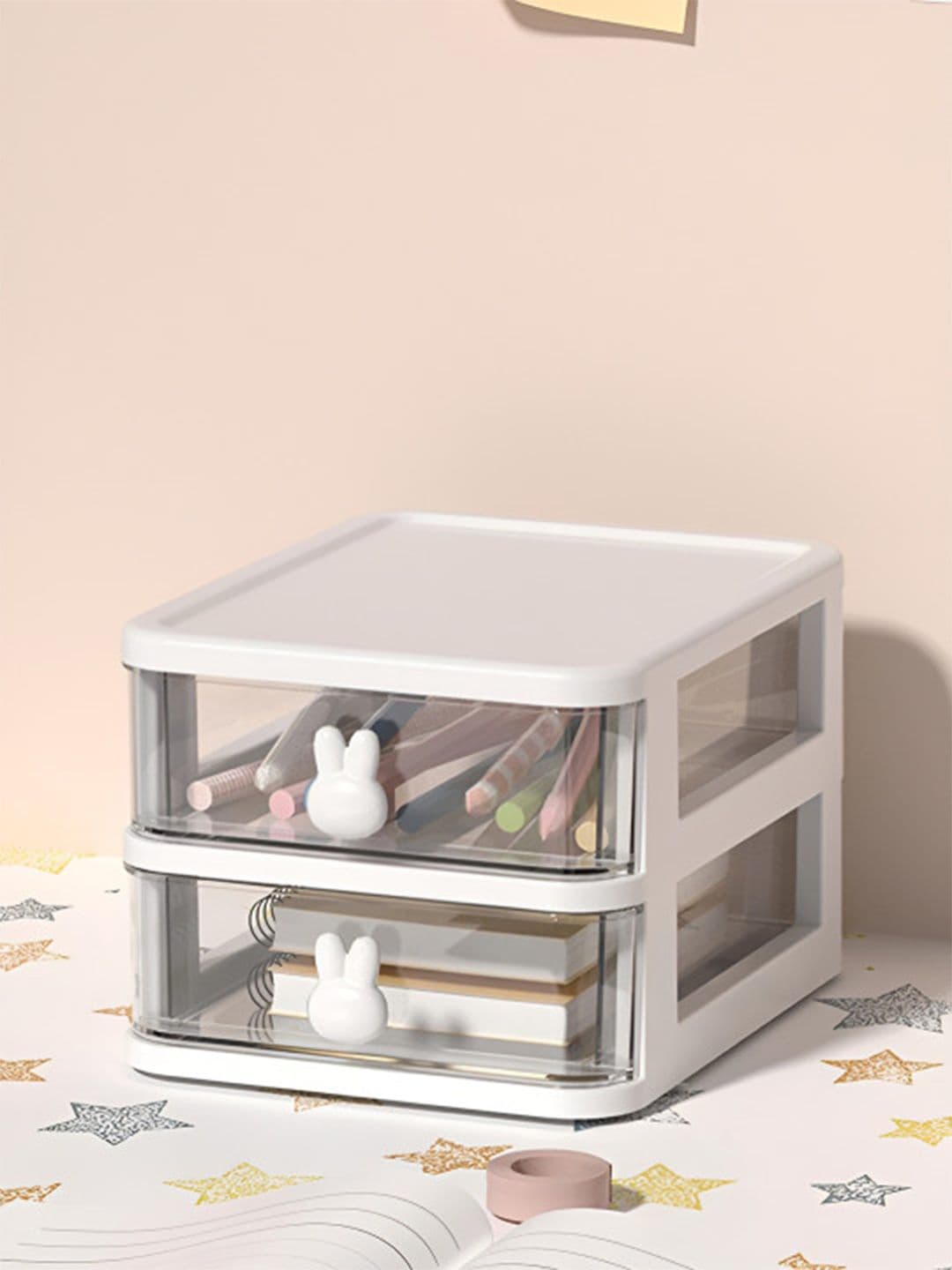 HOUSE OF QUIRK White & Transparent 2 Tier Rectangular Jewellery Organiser - view 1
