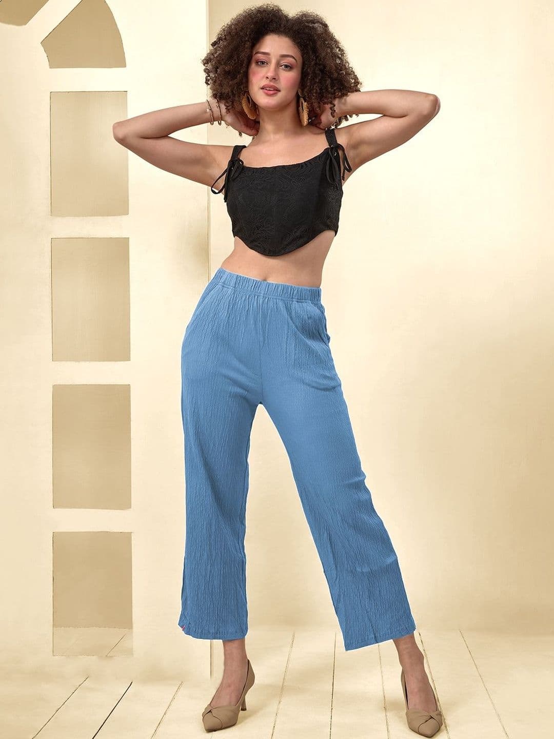 LYRA Women Knitted Cropped Palazzos - view 1