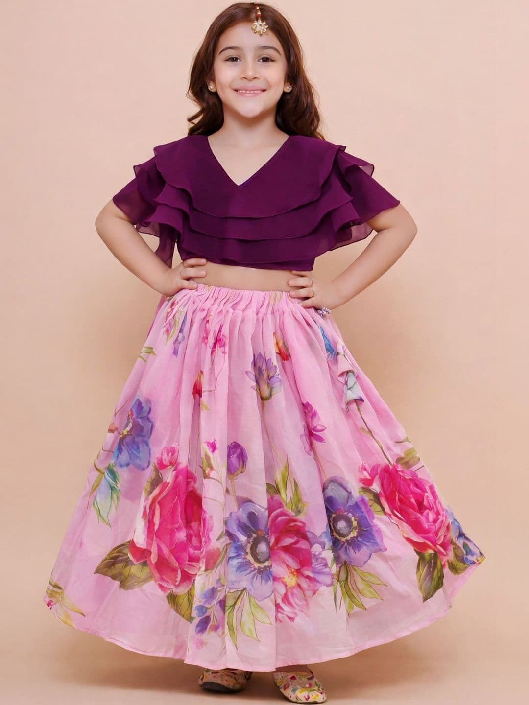 KATRODIYA ENTERPRISE Girls Semi-Stitched Lehenga & - view 1