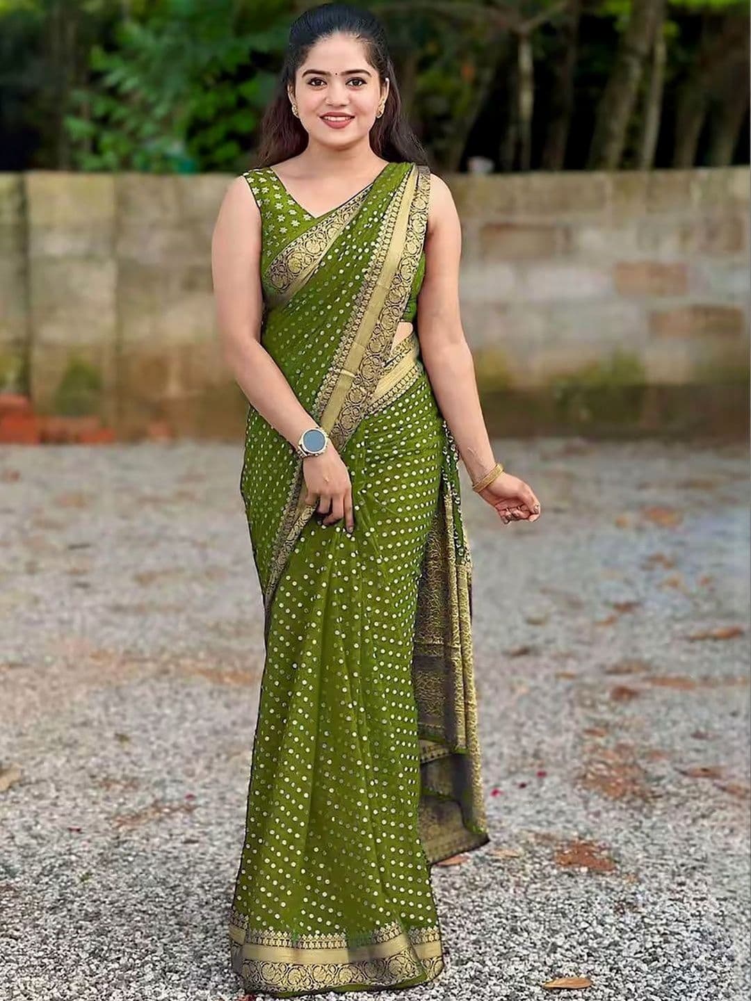 Moda Rapido Ethnic Motifs Zari Silk Blend Banarasi Saree - view 1