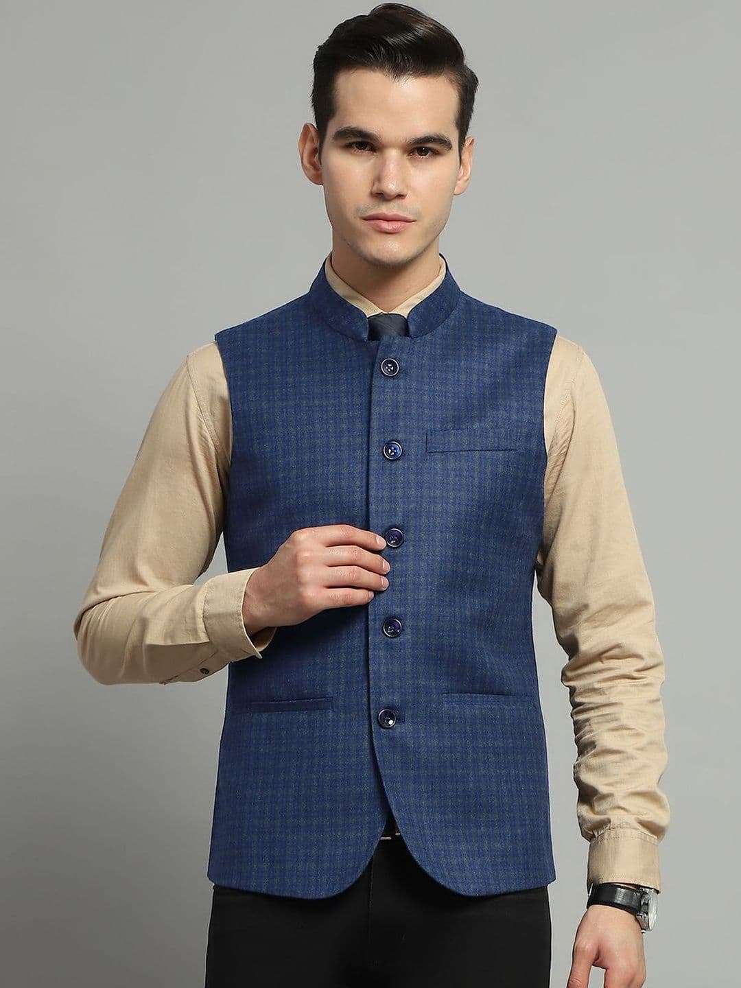 Monte Carlo Men Checked Woollen Jacket - view 1