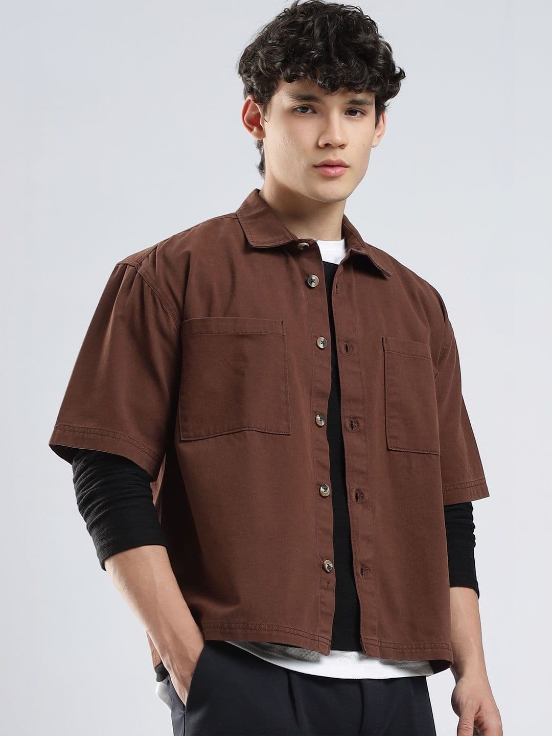 HERE&NOW Men Boxy Casual Shirt - view 1
