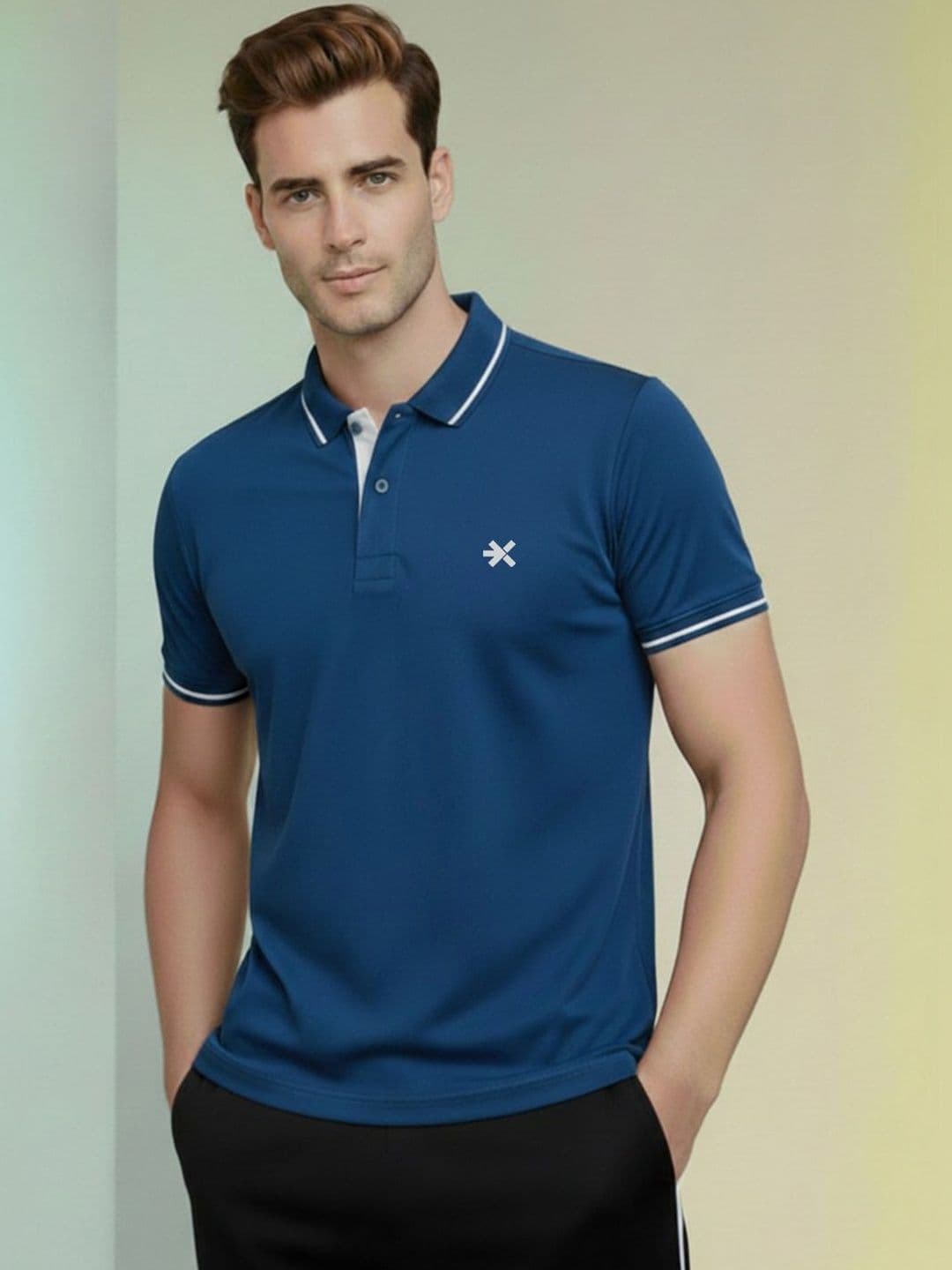 HRX by Hrithik Roshan Men Brand Logo Polo Collar Pockets T-shirt - view 1
