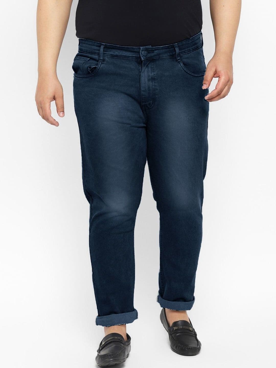 fineblu Men Regular Fit Mid-Rise Light Fade Stretchable Jeans - view 1