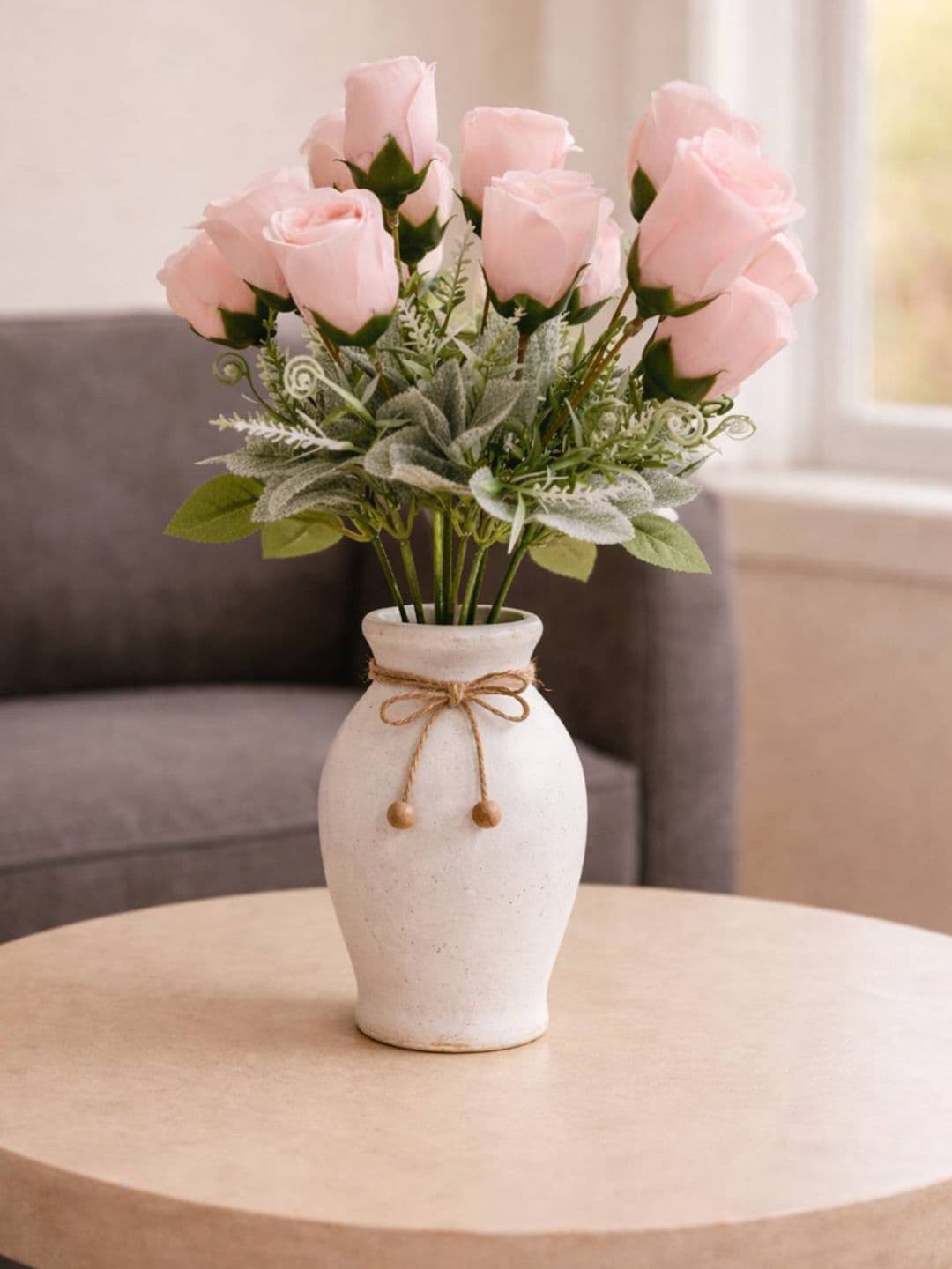 Art Street Pink Artificial Rose Flowers Bouquet Bunch 13 In - view 1