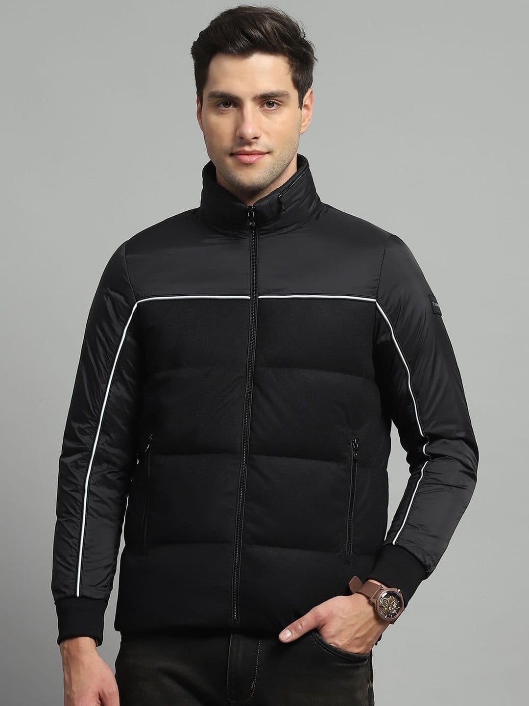 Monte Carlo Men Colourblocked Lightweight Outdoor Puffer Jacket - view 1