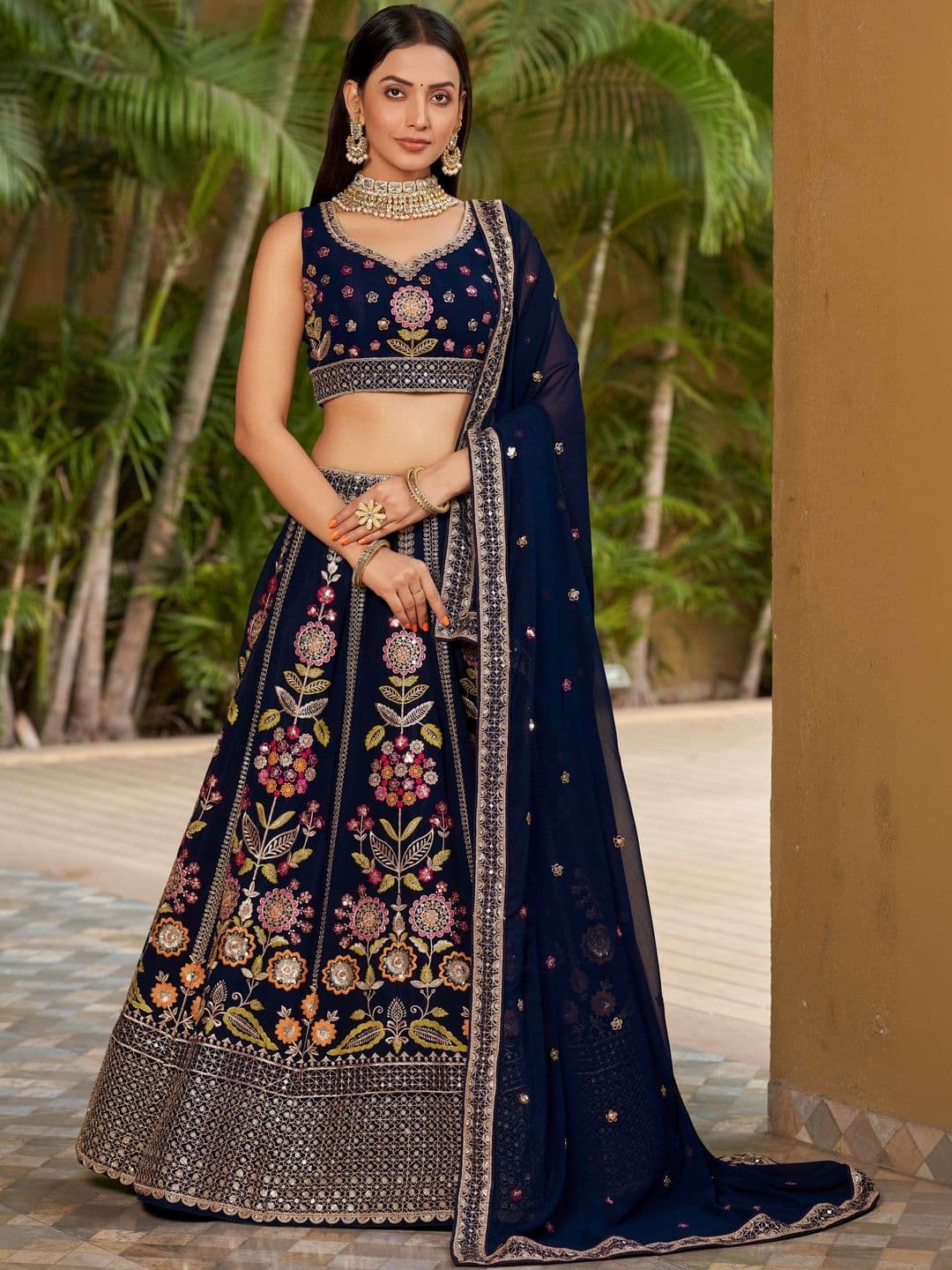 Zeel Clothing Embroidered Sequinned Semi-Stitched Lehenga & Blouse With Dupatta - view 1