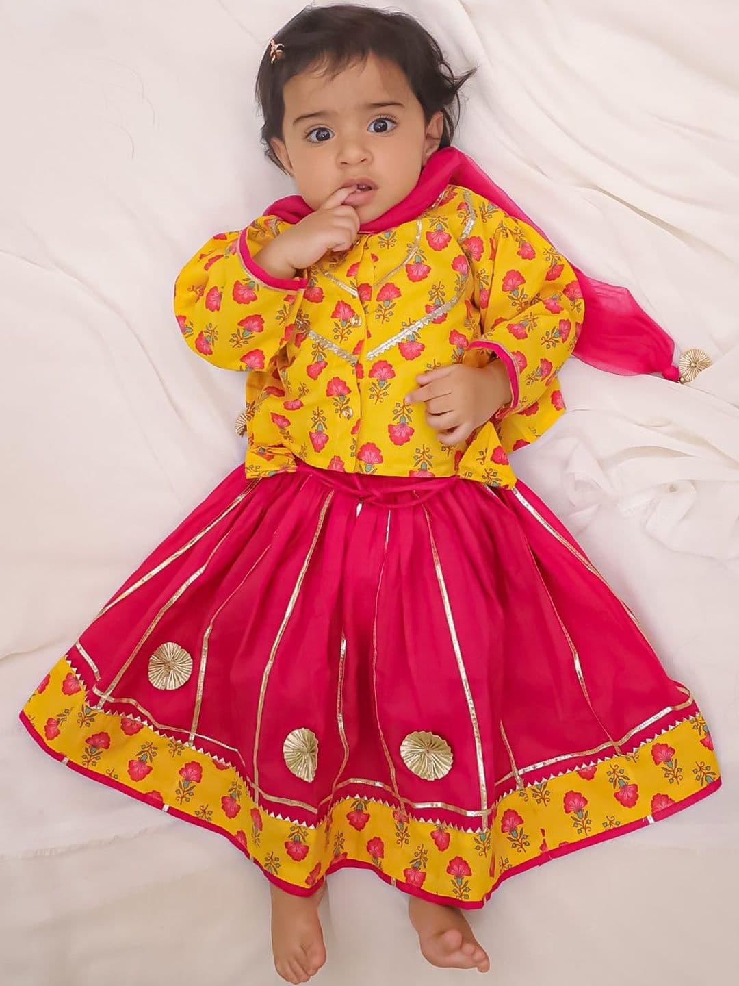 KID1 Girls Printed Ready to Wear Lehenga & Blouse With Dupatta - view 1