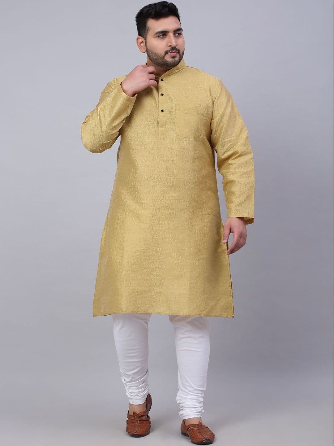 KLOTTHE Mandarin Collar Knee Length Straight Kurta - view 1