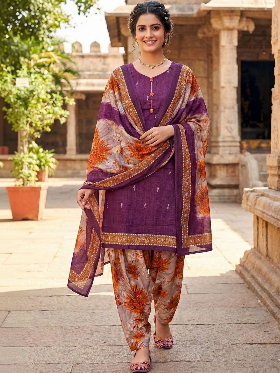 KALINI Women Ethnic Motifs Regular Kurta with Patiala & With Dupatta - view 1