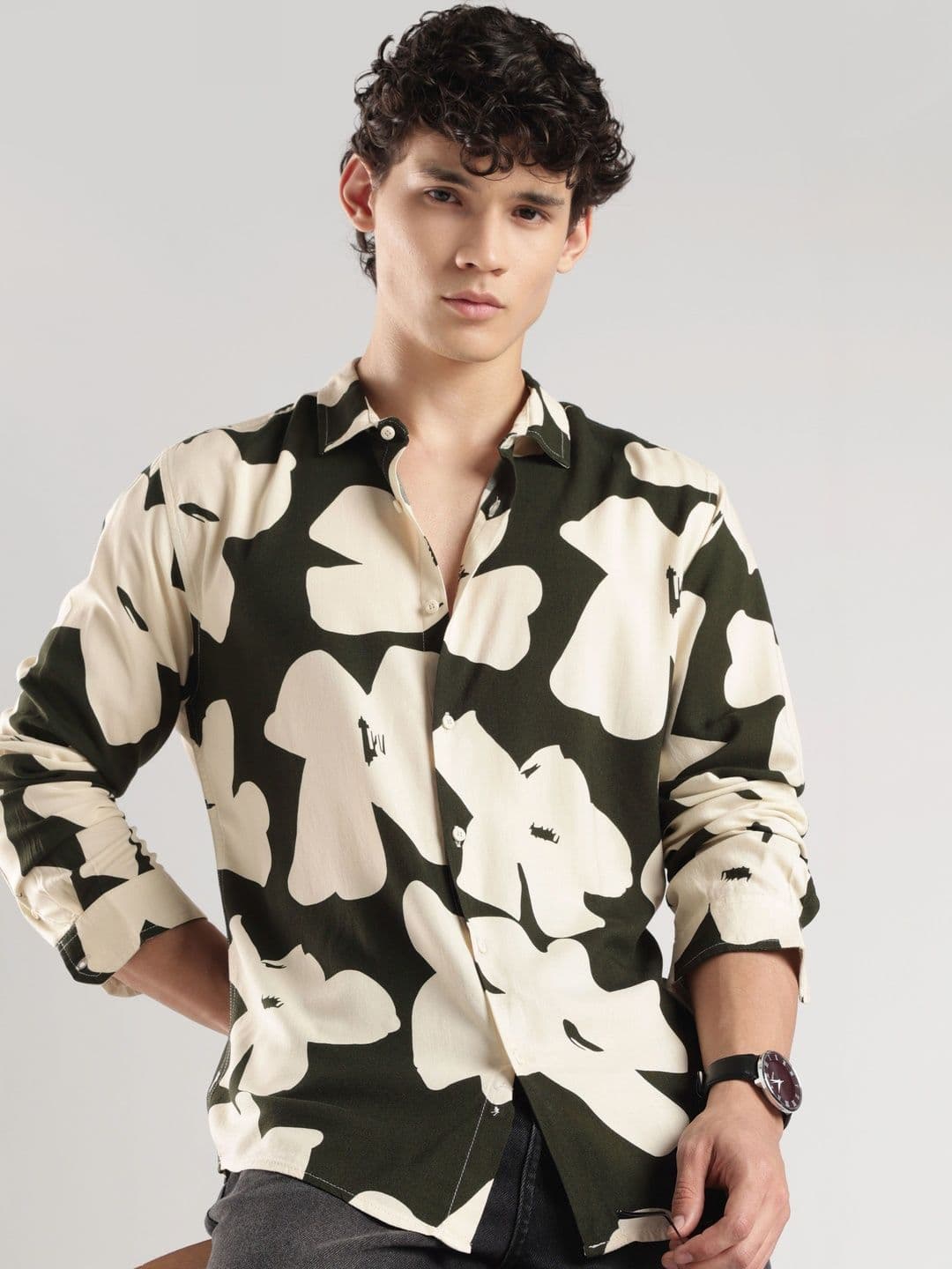 HERE&NOW Men Slim Fit Floral Printed Casual Shirt - view 1
