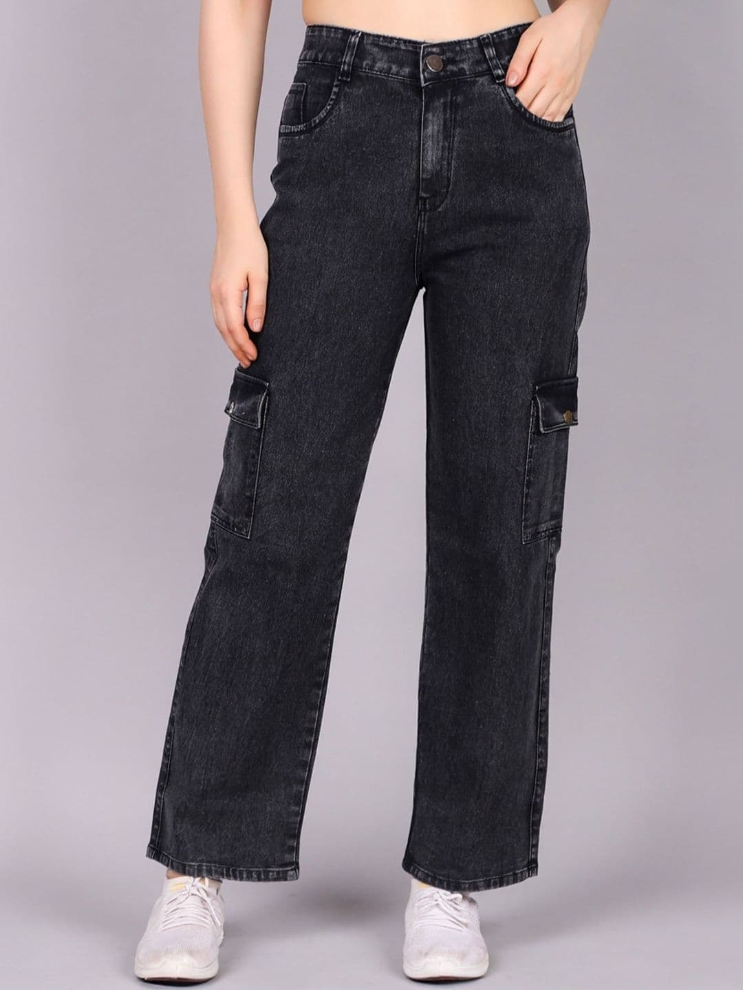 KASHIANXSTYLE Women Comfort Boyfriend Fit High-Rise Heavy Fade Stretchable Jeans - view 1