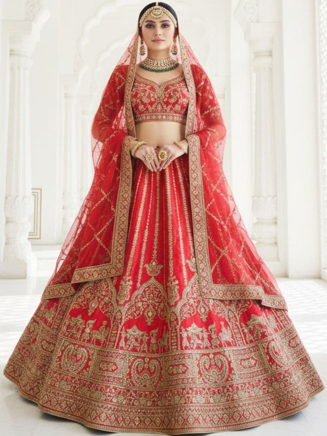 JIYANA WOMENS CHOICE Embroidered Semi-Stitched Lehenga & Unstitched Blouse With Dupatta - view 1