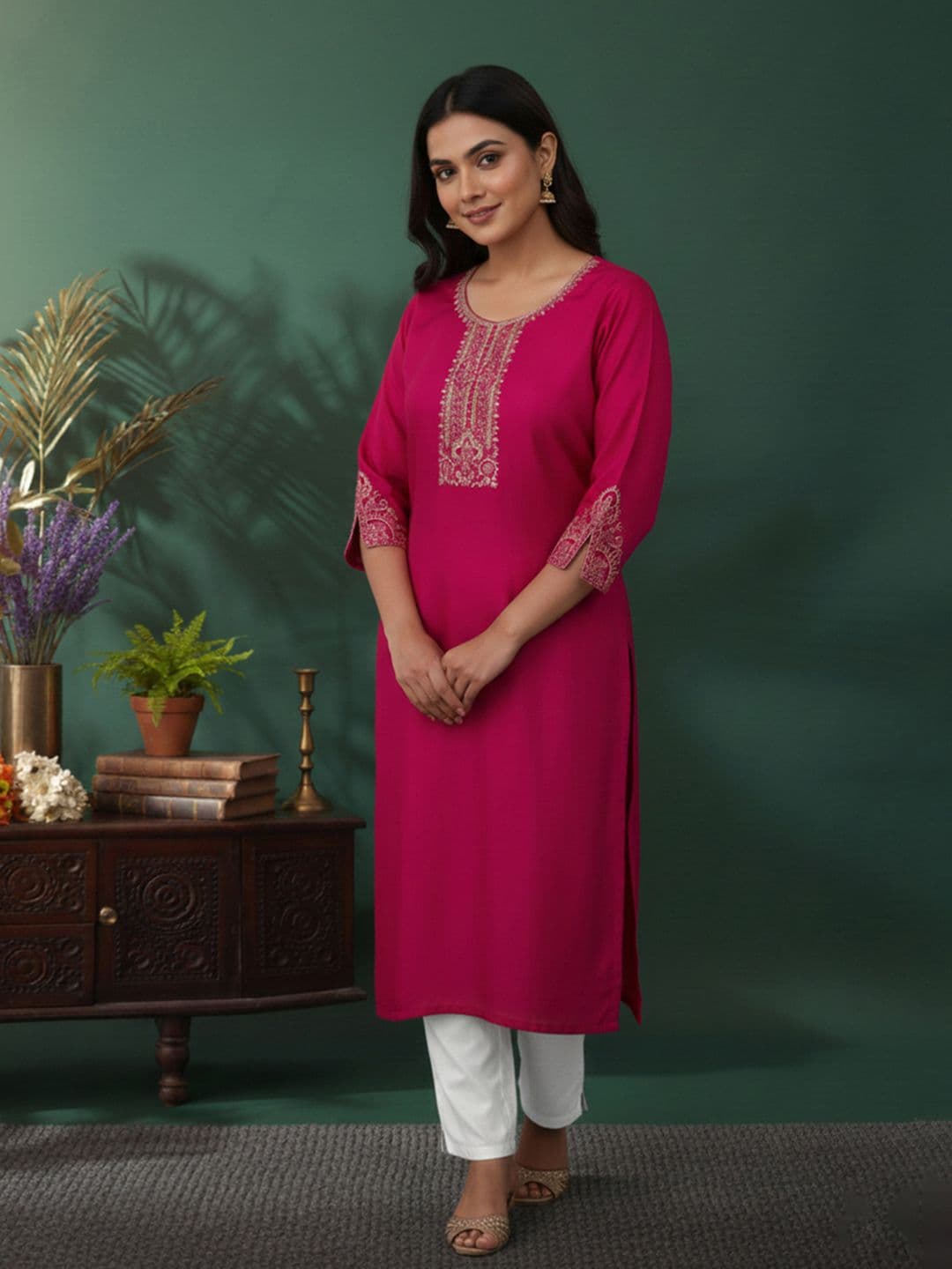 Anouk Mirage Women Floral Embroidered Sequinned Floral Kurta - view 1