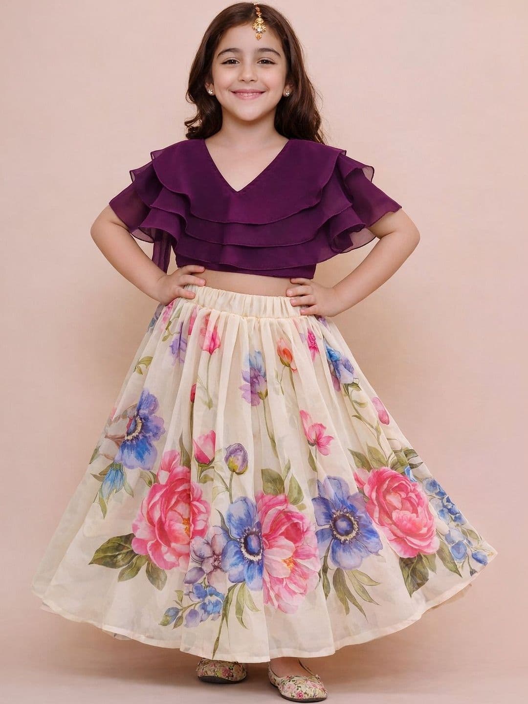 KATRODIYA ENTERPRISE Girls Semi-Stitched Lehenga & Ready to Wear - view 1