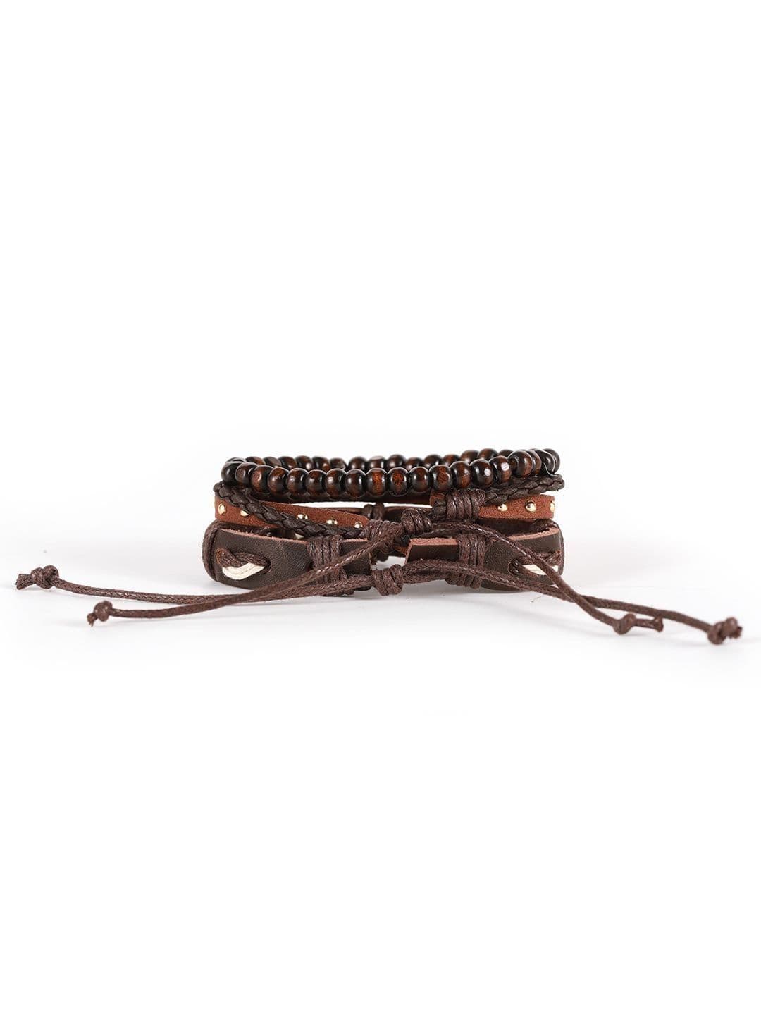 StyleCast Men Leather Handcrafted Wraparound Bracelet - view 1