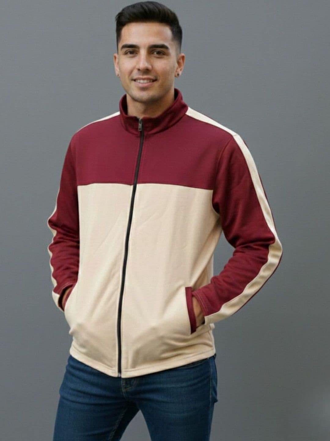 Besick Men Colourblocked Sporty Jacket - view 1