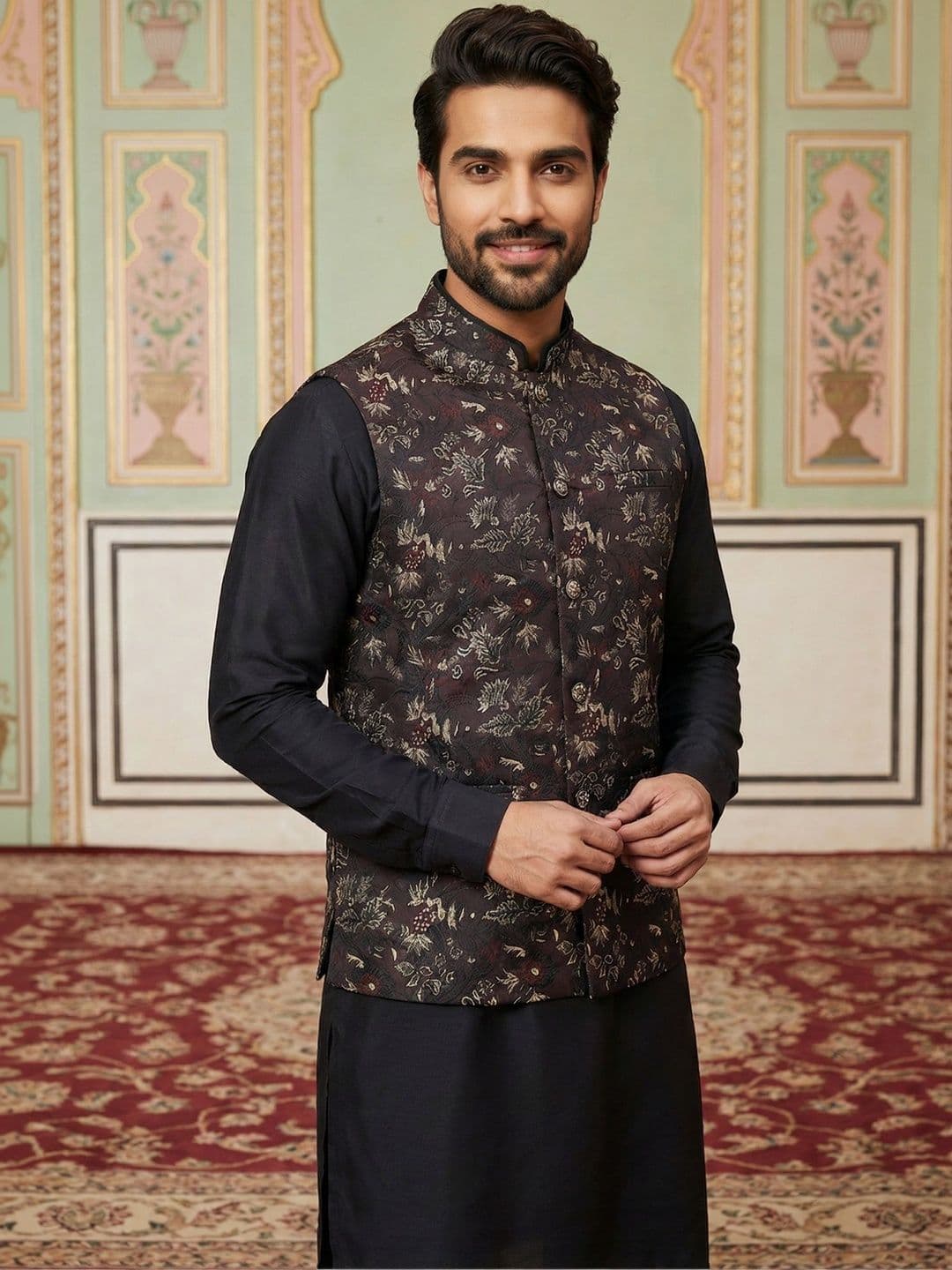 Jompers Embroidered Nehru Jackets - view 1