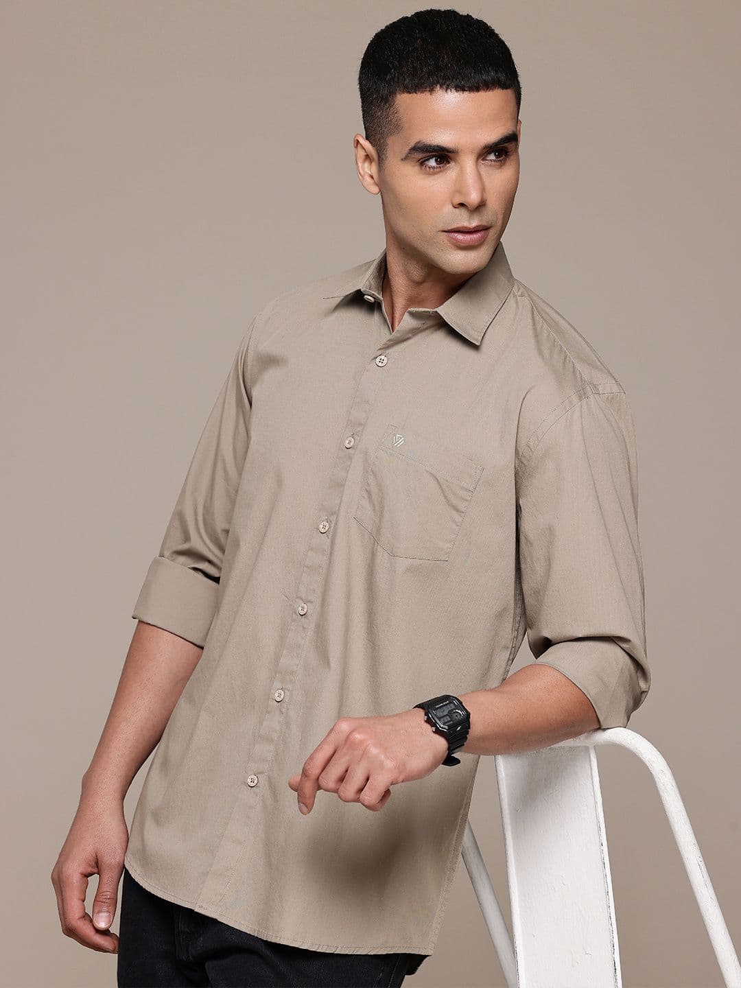 BLUE SQUAD Grey Regular Fit Casual Shirt - view 1