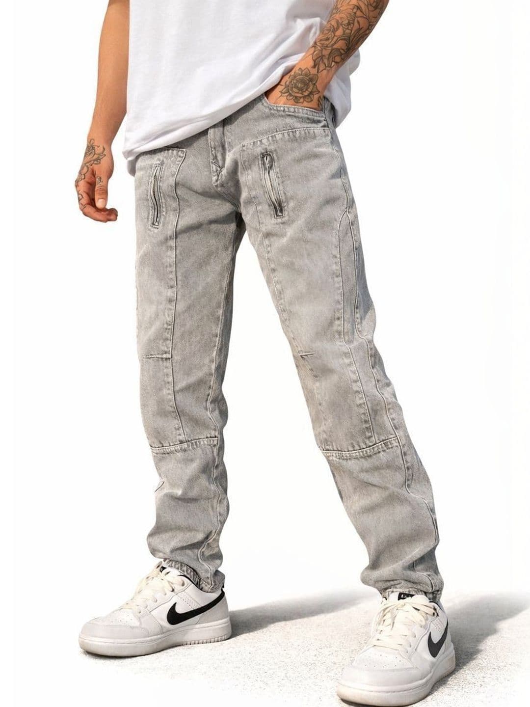 styzon Men Straight Fit Mid-Rise Light Fade Jeans - view 1