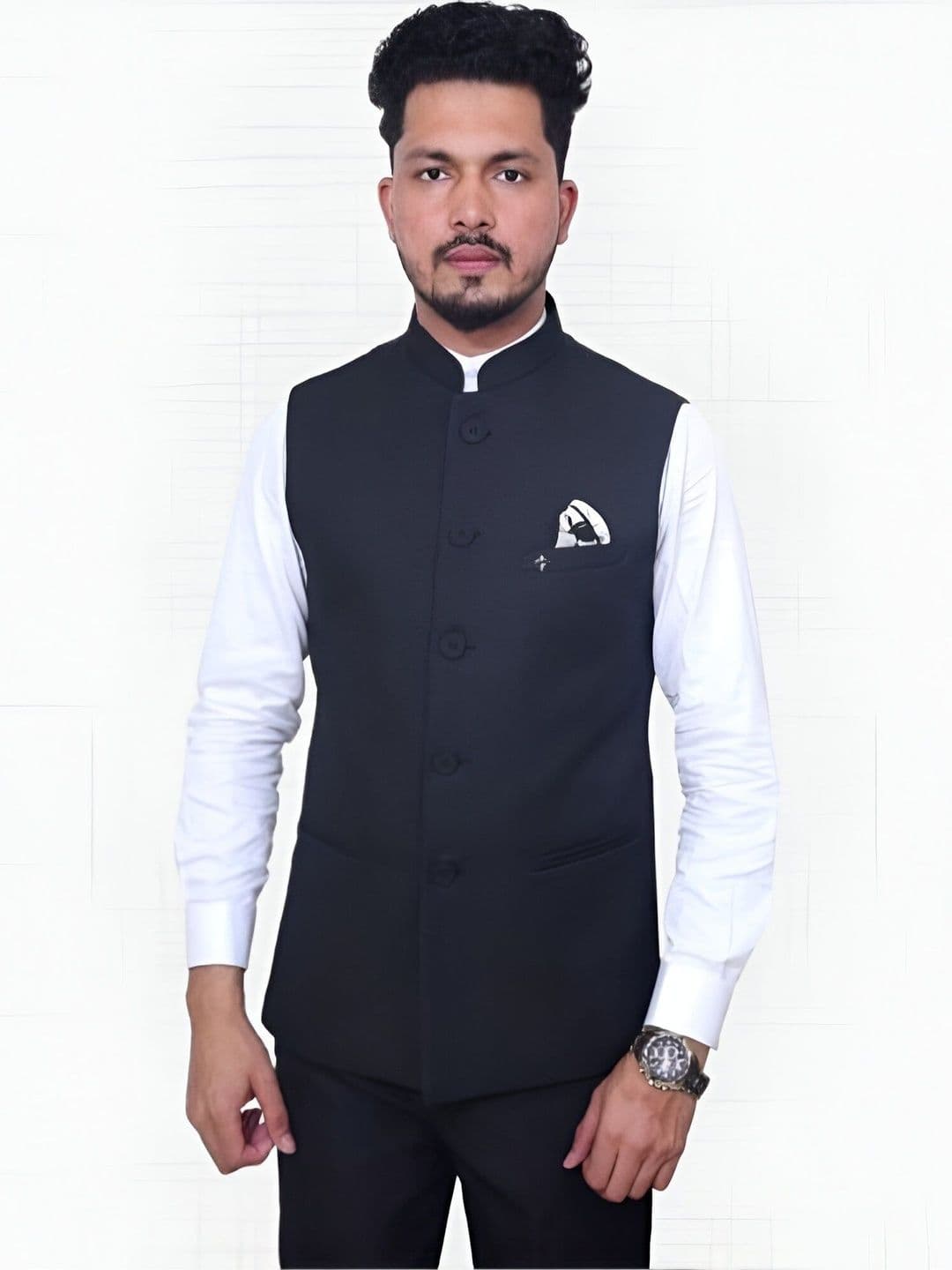 RISANI Mandarin Collar Nehru Jacket - view 1