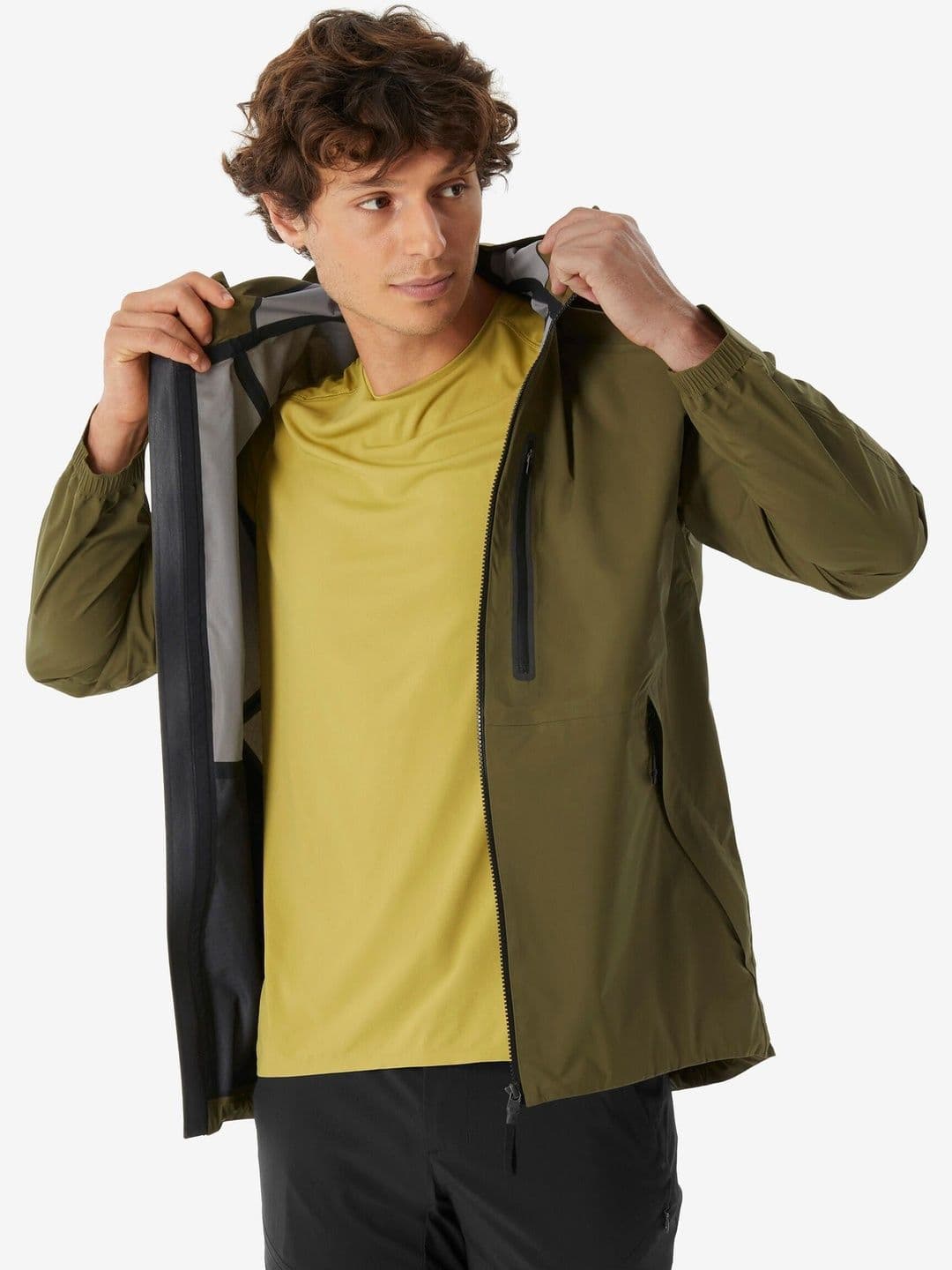 Decathlon Quechua - Men Olive MH500 Light V Waterproof Hiking Jackets - view 1