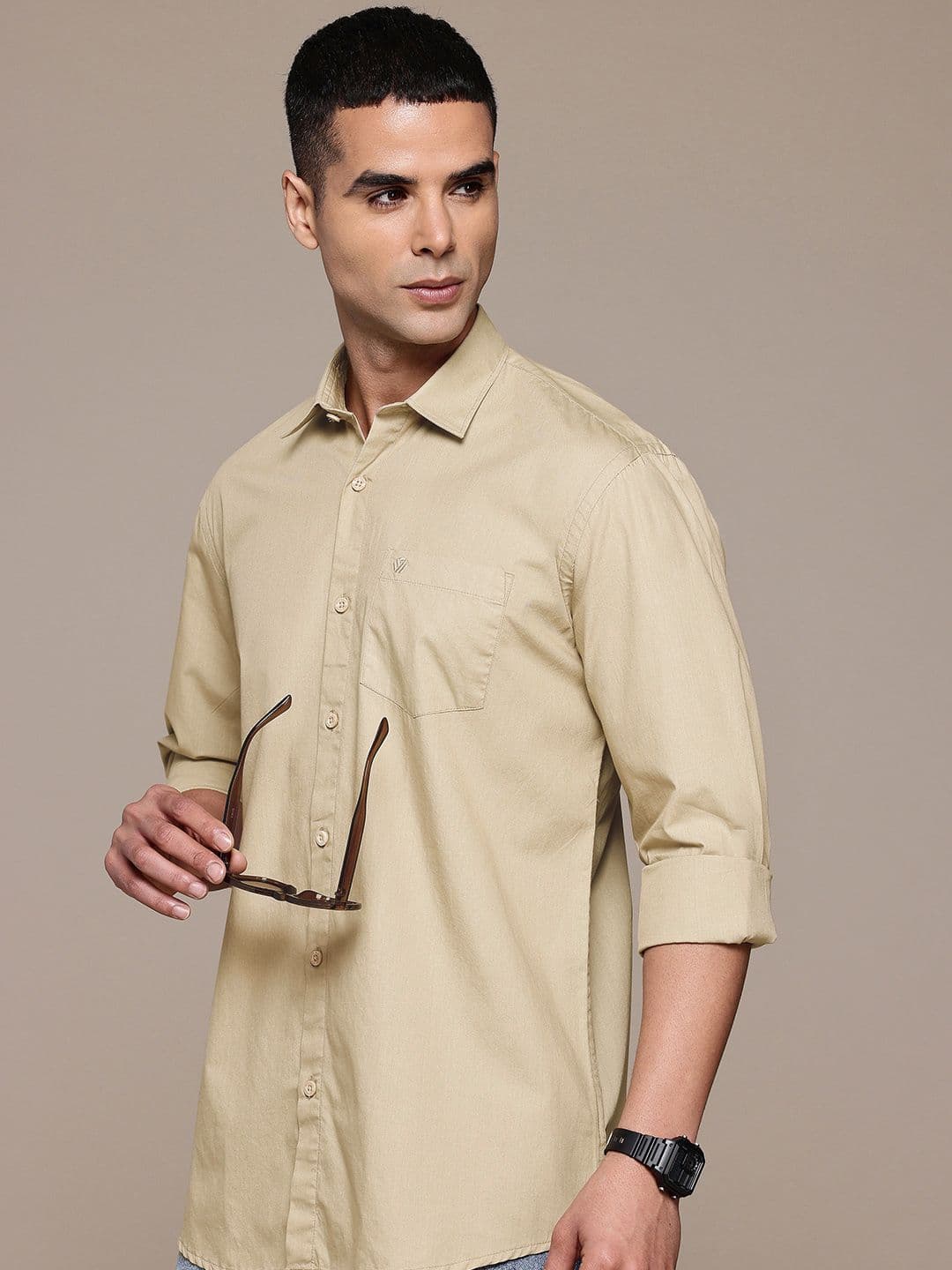 BLUE SQUAD Beige Regular Fit Casual Shirt - view 1
