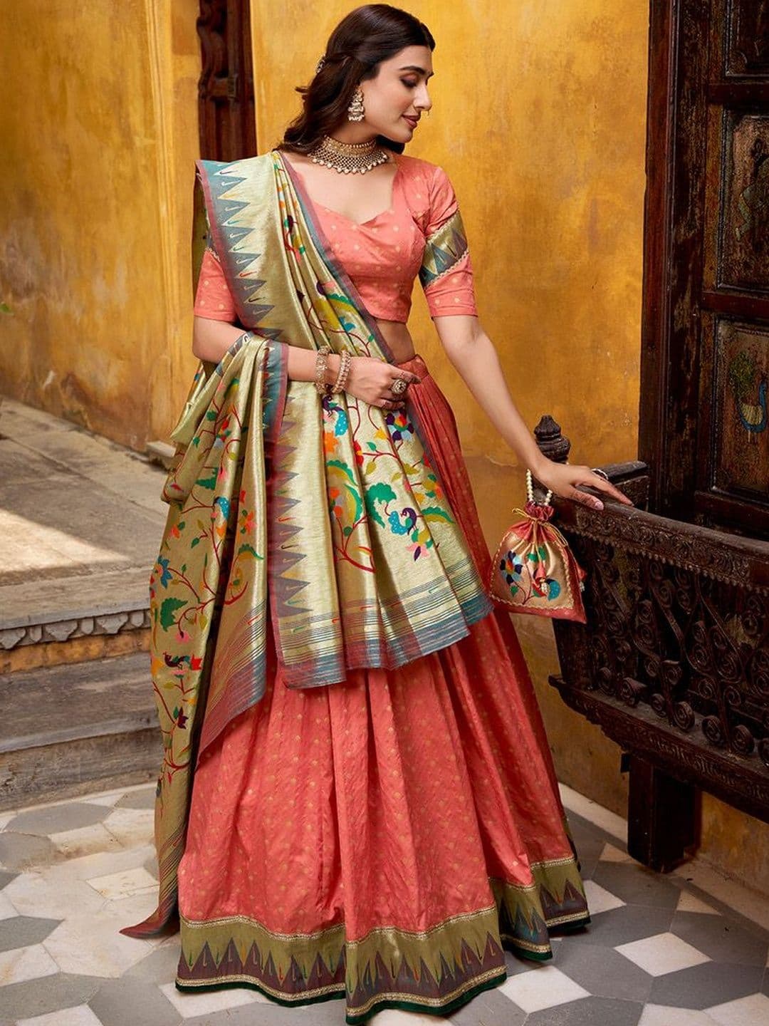 LOOKNBOOK ART Embellished Ready to Wear Lehenga & Blouse With Dupatta - view 1