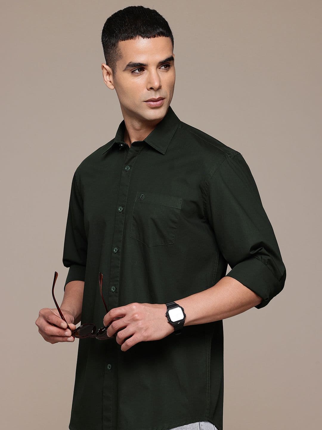 BLUE SQUAD Green Regular Fit Casual Shirt - view 1