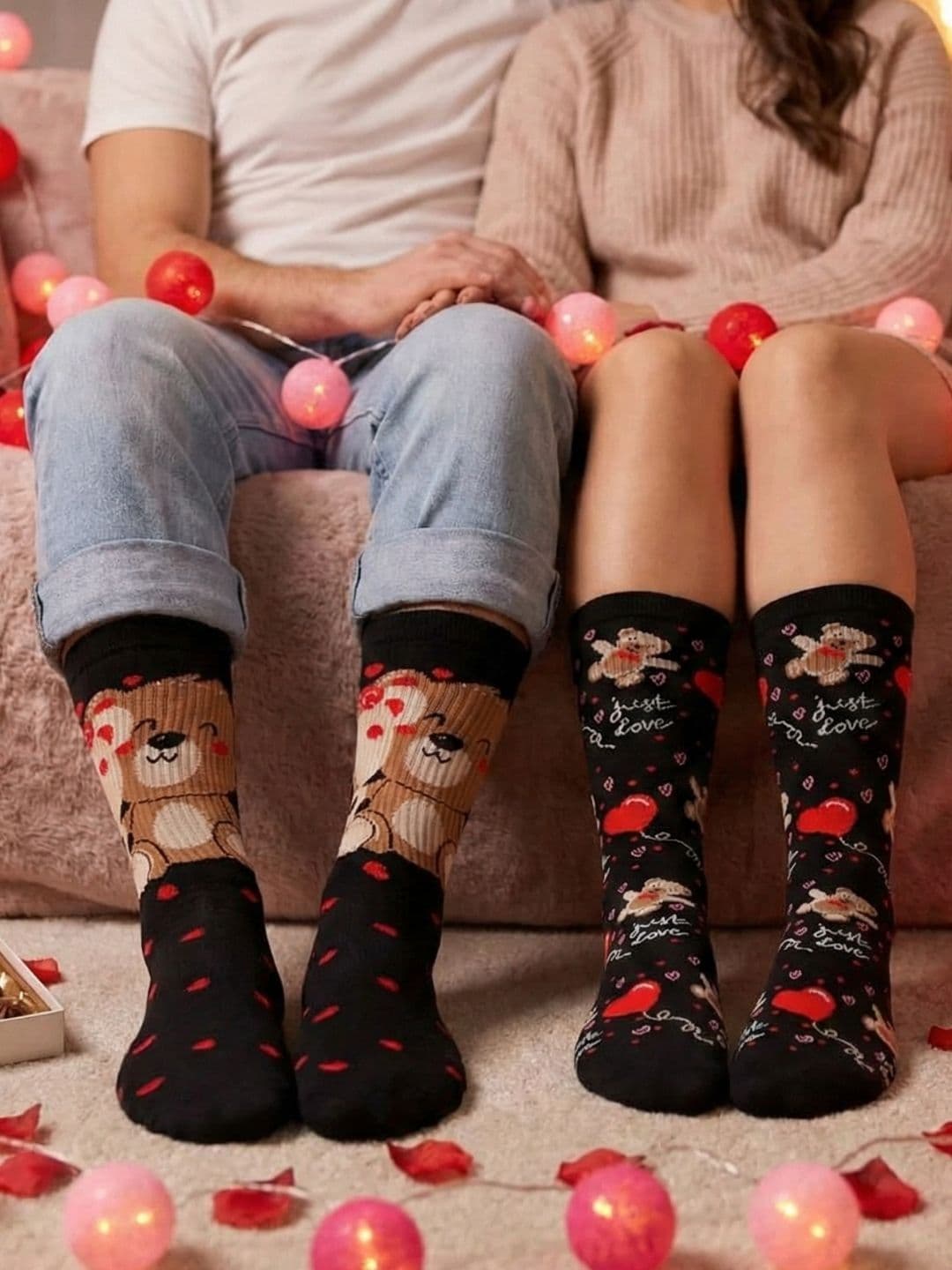 Bonjour Unisex Pack Of 2 Patterned Organic Cotton Odour Free Calf-Length Sock - view 1