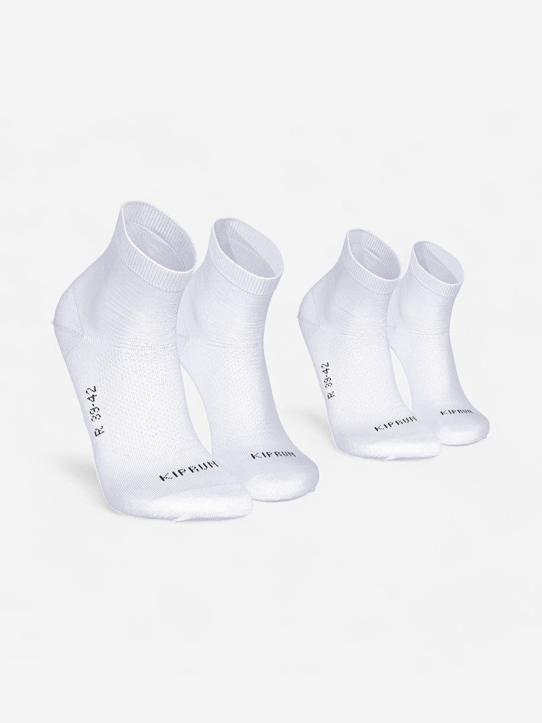 Decathlon Kiprun - Adults White Run500 Thin Mid Moisture Managing Running Socks Pack of 2 - view 1