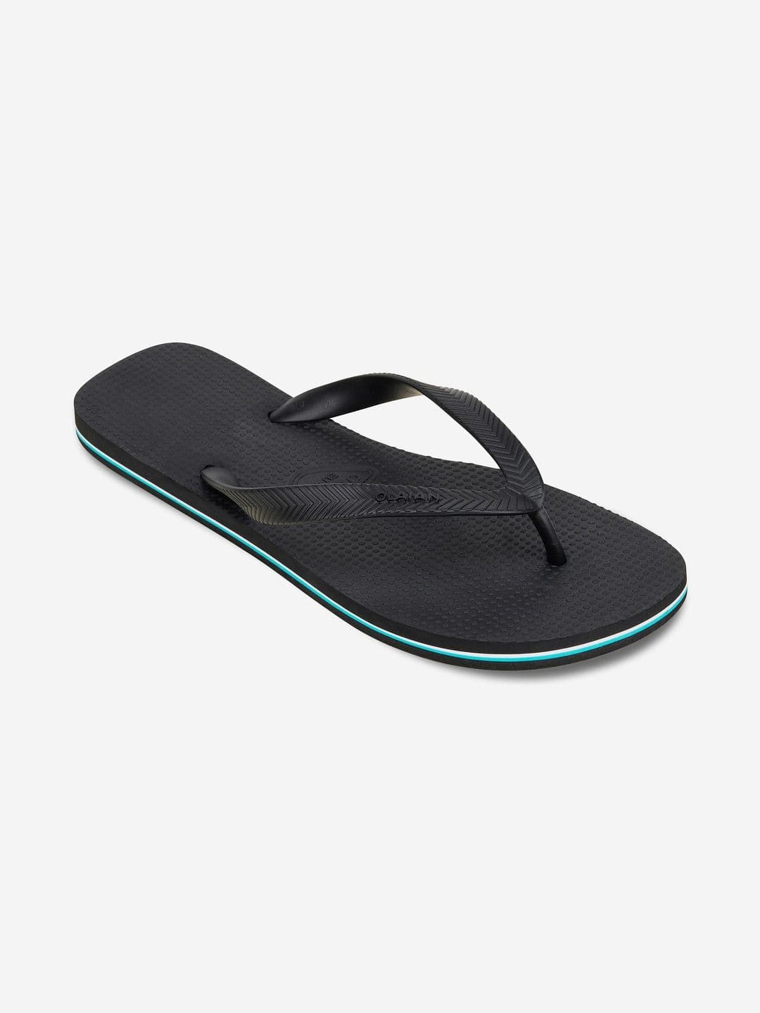 Decathlon Men Black Robustness Flip Flops - view 1