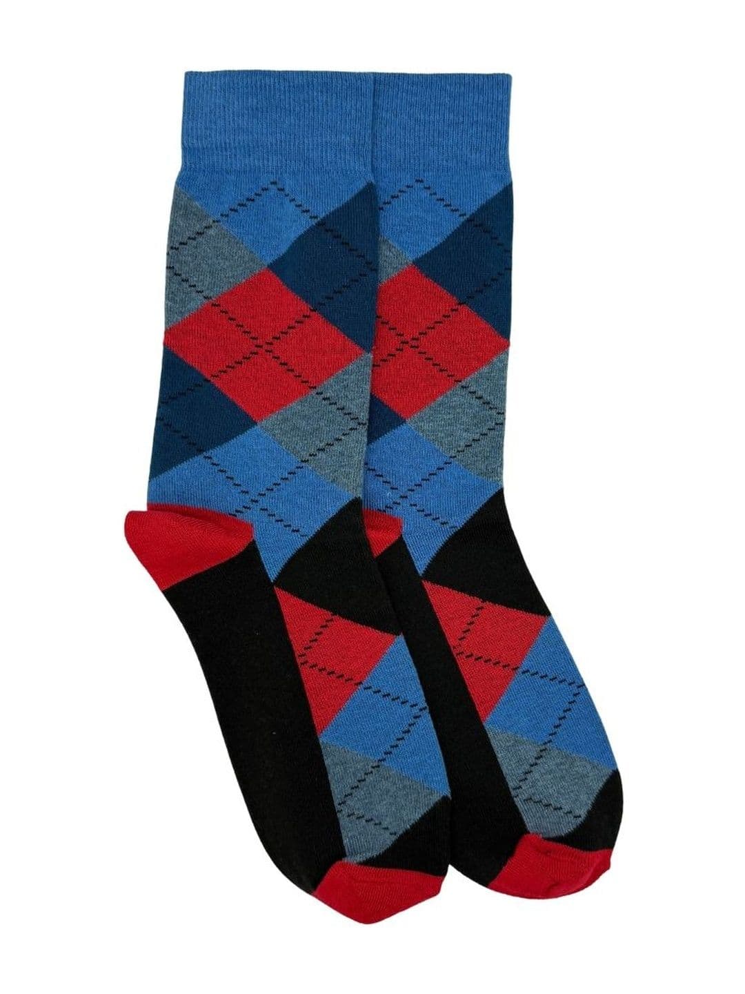 The Tie Hub Unisex Cotton Blend Patterned Calf Length Socks - view 1