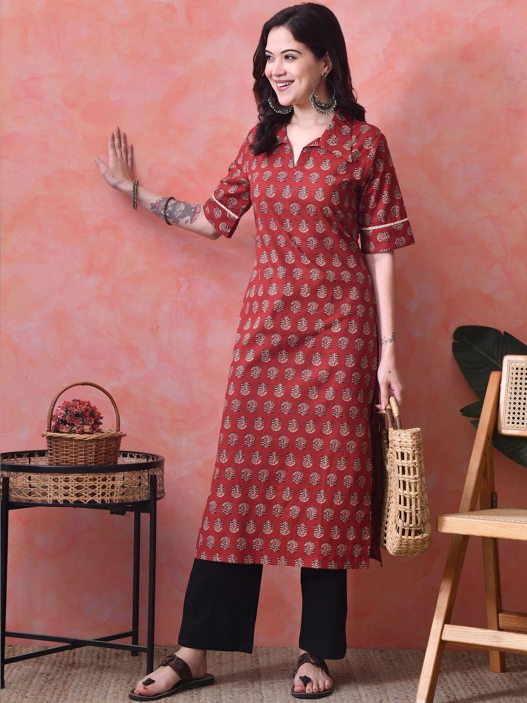 JEMCY Women Floral Printed Floral Kurta - view 1